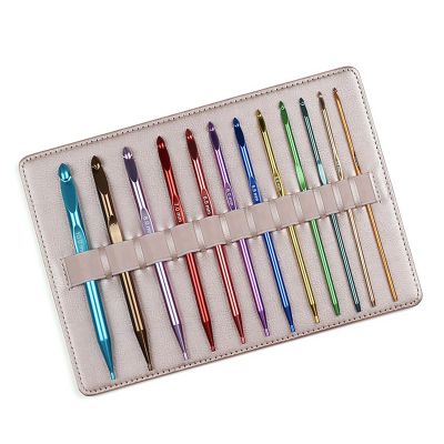 kwoifioy Aluminum Crochet Hook Set with 12 Interchangeable Heads and Travel Organizer Case