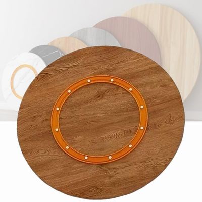 Solid Wood Round Rotating Tray, 20, 30, 40 in, Large Serving Platter in Golden Oak for Kitchen and Dining Room