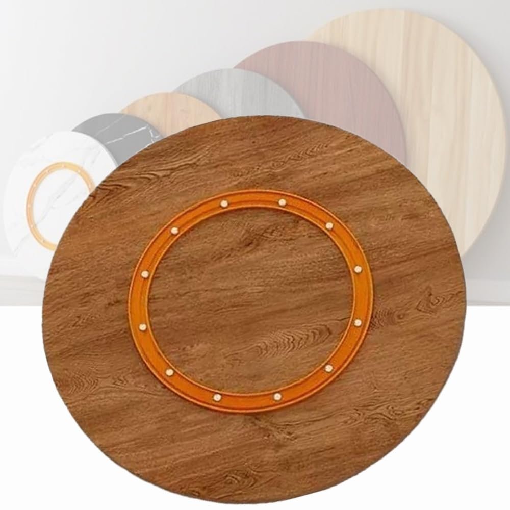 Solid Wood Round Rotating Tray, 20, 30, 40 in, Large Serving Platter in Golden Oak for Kitchen and Dining Room