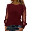 Women's Glitter Sequin Off-Shoulder Long-Sleeve Tunic Top view 1