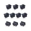 Toggle Switches, 10-Pack Black SPST 2-Pin On/Off Rocker Switches, AC 250 V/6 A, 125 V/10 A, 12.5 x 19 mm view 1