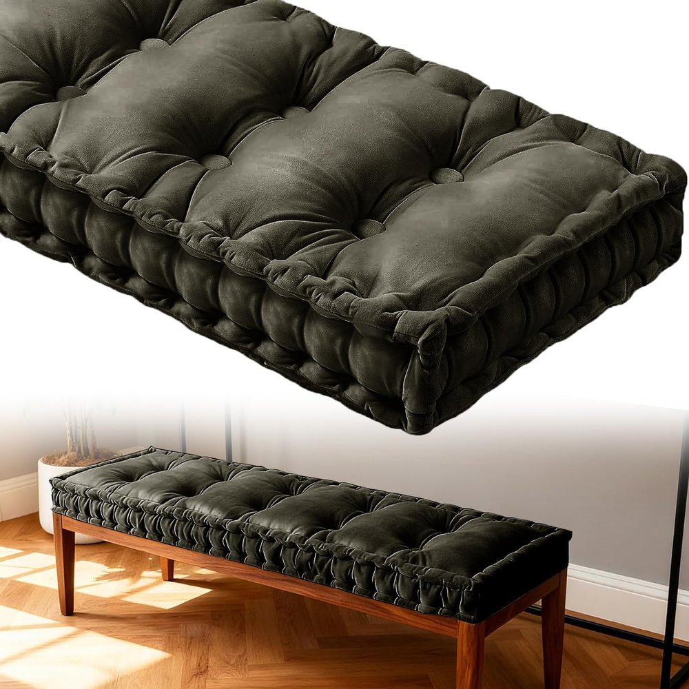 WLXFF Velvet Bay Window Cushion, Bench Seat Pad, 10 cm Thick, No. 14, 170 x 40 cm