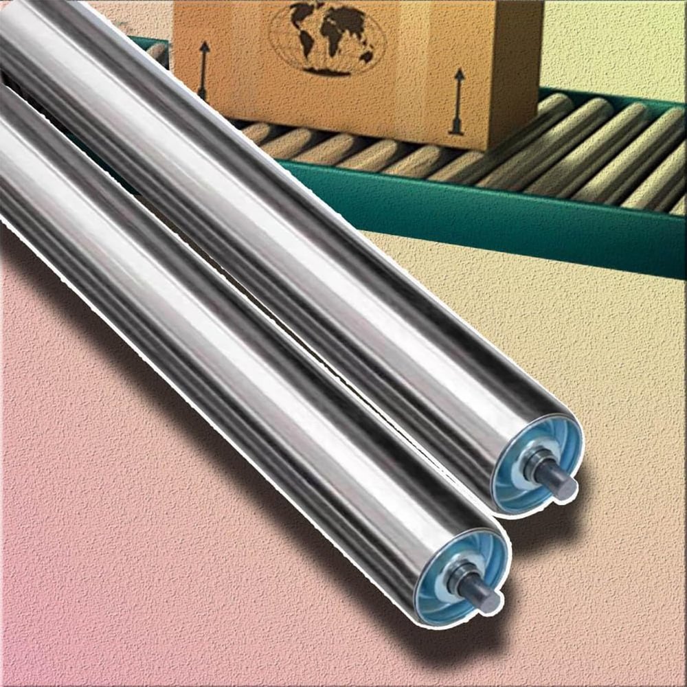 Stainless Steel Conveyor Roller, 25–60 mm Diameter, 100–1,000 mm Length (38 mm × 550 mm), Heavy-Duty Industrial Transport Roller