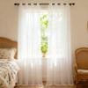 WUXXIANG Voile Curtain 192 x 134 cm, Semi-Transparent, Airy, Easy to Install, Soft and Durable, Washable Sheer Curtain for Living Room, Bedroom & Dining Room, White view 1