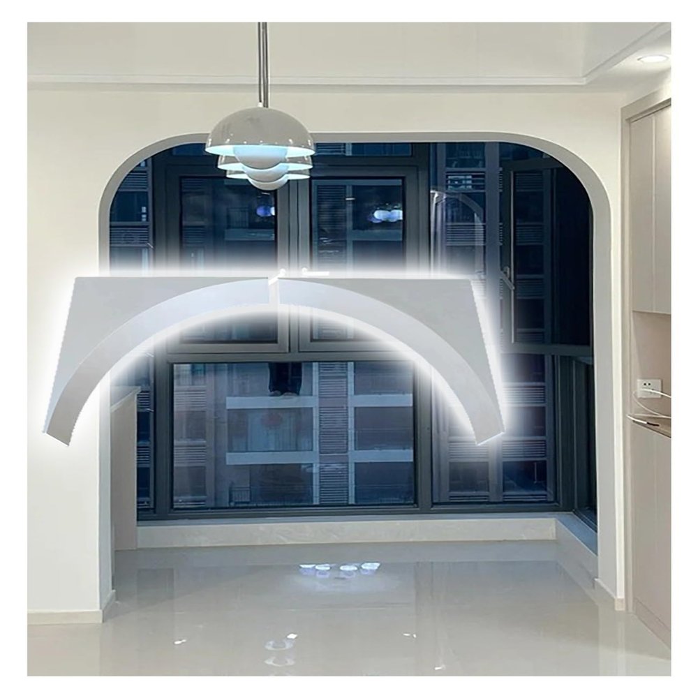 Pre-Bent Plaster Arch Adjustable Rounded Foam Arch Molding, Elegant Curves, Seamless Fit, Paintable for Door Frame Renovations (7–21 in, 2 pcs) (26 × 26 × 26 cm / 10.2 × 10.2 × 10.2 in)