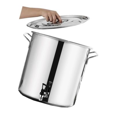 Stainless Steel Stock Pot with Spigot, Soft-Touch Handles & Encapsulated Base