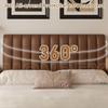 200 cm Brown Leather Headboard Cover, 3 cm Thick, Full Coverage view 3
