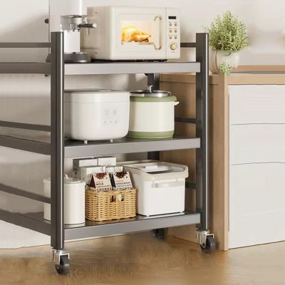 Versatile Microwave Cart with Adjustable Shelves