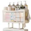 2-Tier Over-the-Toilet Storage Cabinet with Doors view 1