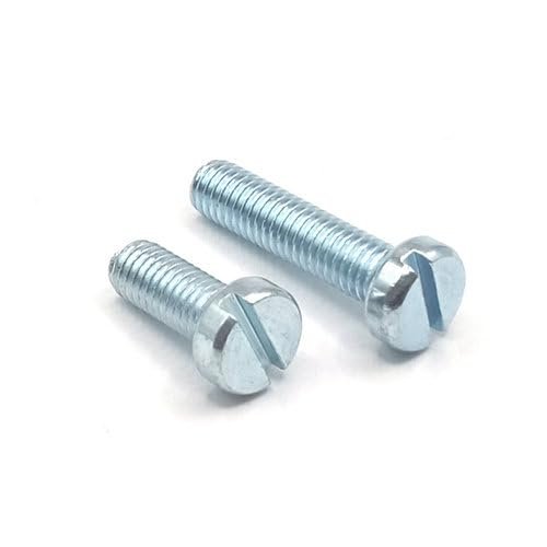 Slotted Cheese Head Screws DIN 84 / ISO 1207, Zinc-Plated Steel (M2.5 x 4 mm, 25-Pack)