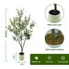 Artificial Olive Tree, 150 cm, with White Pot, Realistic Leaves and Fruit view 3