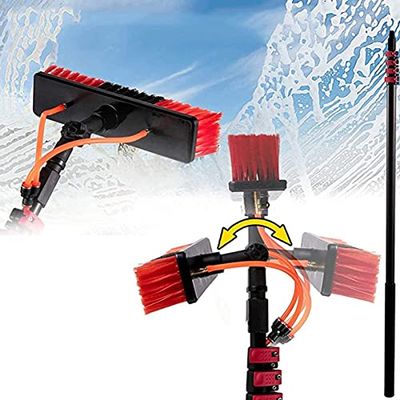 Glass Cleaning Brush with Telescoping Pole Set