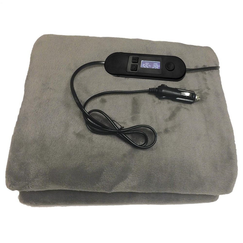 Zasdvn 12-Volt Heated Car Blanket, 100 x 70 cm, Portable Winter Wrap with Automatic Shutoff