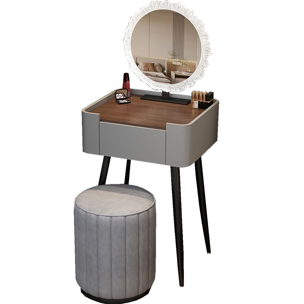 Vyntyra Large Vanity Table with Drawers, Jewelry Cabinet and Ample Storage, Gray, 60