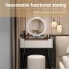 Vyntyra Large Vanity Table with Drawers, Jewelry Cabinet and Ample Storage, Gray, 60 view 3