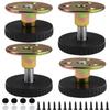 4 Adjustable Furniture Feet, 26–40 mm, Black Carbon Steel view 1