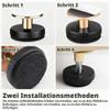 4 Adjustable Furniture Feet, 26–40 mm, Black Carbon Steel view 4