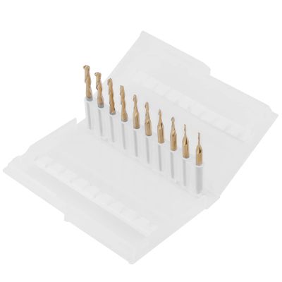 Keenso Titanium-Coated Tungsten Carbide Ball-Nose Bits, 10-Piece Set