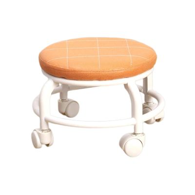 ZIUBMVDYC Rolling Stool with Casters, Low Round Rolling Stool, Shoe Stool (Pink)