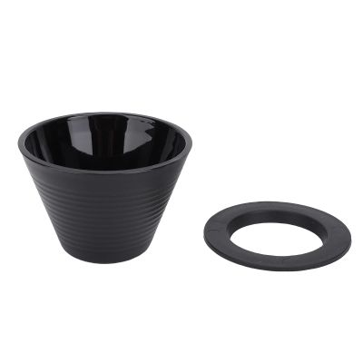Qcwwy Pour-Over Coffee Dripper with Flat Base, Black
