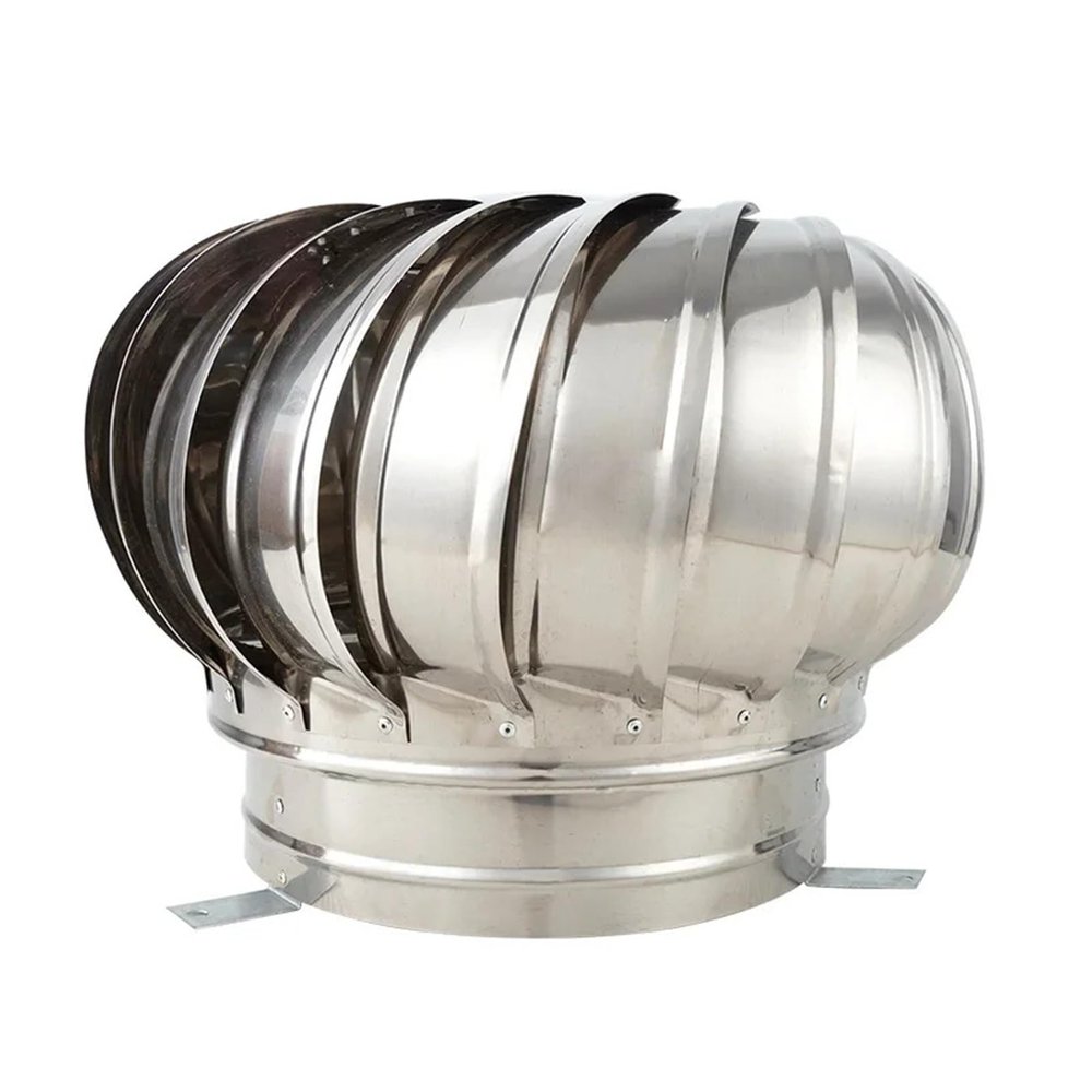 110/150/200 mm Pipe-Fit Roof Ventilator, 304 Stainless Steel Wind-Powered Attic Vent