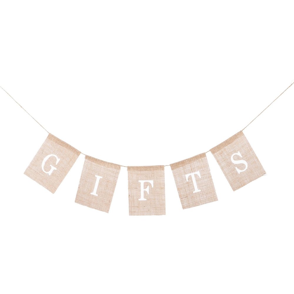 BRIGHTFUFU Jute Festival Banner Hanging Garland with Festival Motifs, Party Decoration for Birthdays and Weddings
