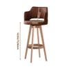 Modern Counter-Height Bar Stool, 360° Swivel, PU Leather, Wood Legs, 72 cm, Coffee view 2