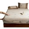 Plush Velvet Bedding Set with Deep-Pocket Fitted Sheet, Khaki, 180 x 200 cm view 3