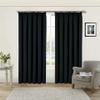 QINLIQIN Blackout Curtain with Ruffle Tape, 115 x 125 cm, Soft and Durable, Washable, 1-Piece Set, Black view 2