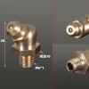 AXCAUAOY 5-Piece Brass Grease Fittings, M6x1 Metric Male Thread, 45-Degree Elbow view 2