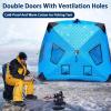 BESTXH Ice Fishing Tent with Floor, Insulated Shelter, Stove Pipe Opening, Waterproof Oxford Fabric, 4 Windows, Stakes, Ropes and Carry Bag, Camouflage, 2 x 2 m view 2