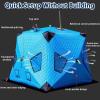 BESTXH Ice Fishing Tent with Floor, Insulated Shelter, Stove Pipe Opening, Waterproof Oxford Fabric, 4 Windows, Stakes, Ropes and Carry Bag, Camouflage, 2 x 2 m view 3