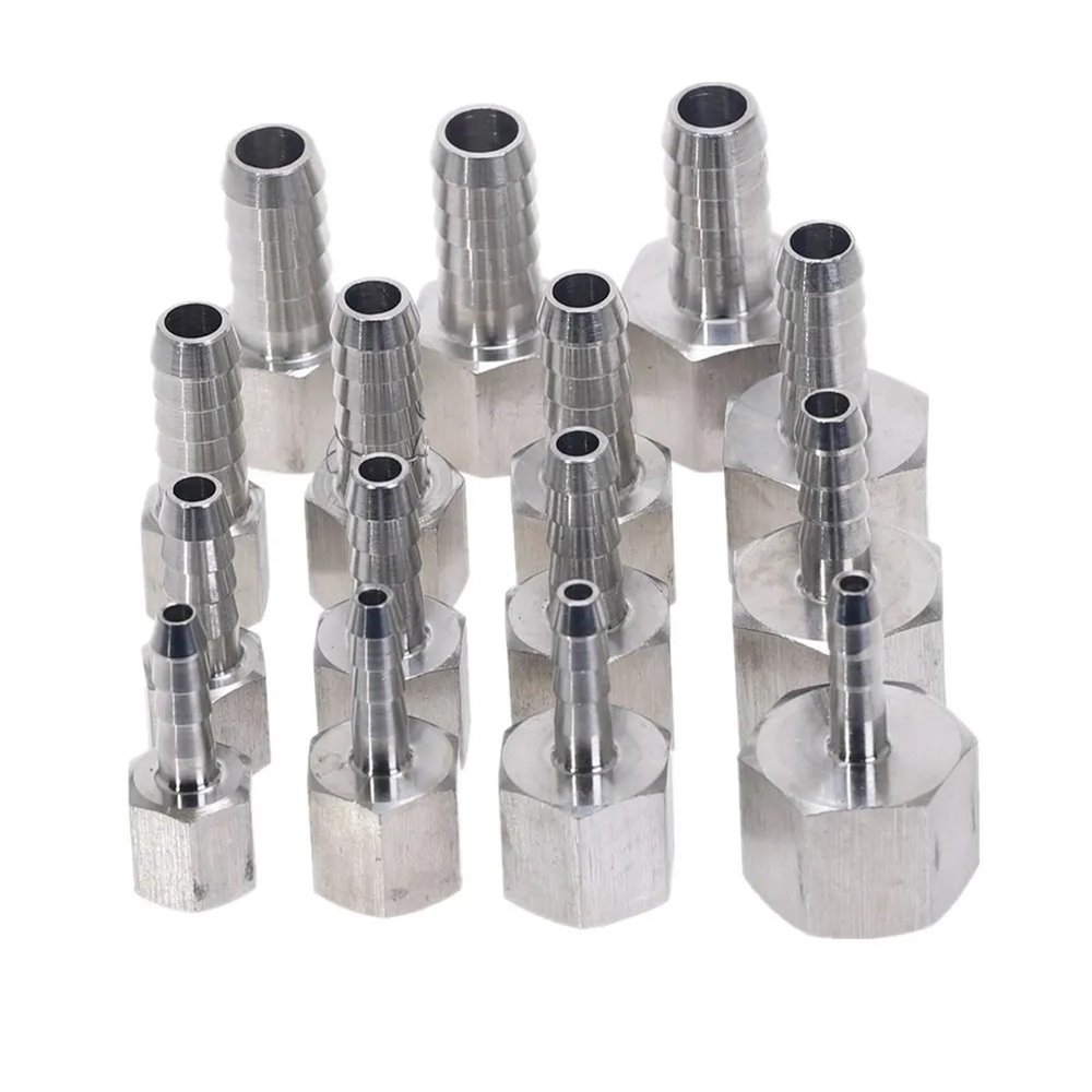 1-Piece 304 Stainless Steel 3/8" BSP Female Thread to 6 mm Hose Barb Reducer Swivel Coupling