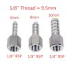 1-Piece 304 Stainless Steel 3/8" BSP Female Thread to 6 mm Hose Barb Reducer Swivel Coupling view 4