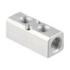 FACAIIO Aluminum Air Hose Inline Manifold Block with G1/4 Threaded Connections, 2/3/4-Way, 4- to 6-Port, Silver Anodized view 1