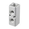 FACAIIO Aluminum Air Hose Inline Manifold Block with G1/4 Threaded Connections, 2/3/4-Way, 4- to 6-Port, Silver Anodized view 3