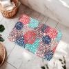 Non-Slip Shower Mat, 80 x 100 cm, PVC Loofah Bath Mat with Drainage, Fast-Drying, Red/Green/Gray view 2