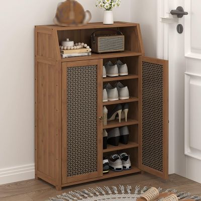 JINGJIAOPLSD Narrow, Tall Shoe Cabinet with Doors