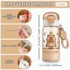 FloralGrace Capybara Water Bottle with Straw and Keychain, 420 mL view 3