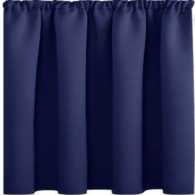 QINLIQIN Blackout Curtain for Tracks, 225 x 255 cm, Soft and Durable, Sound-Insulating, Dark Blue, 1-Piece Set