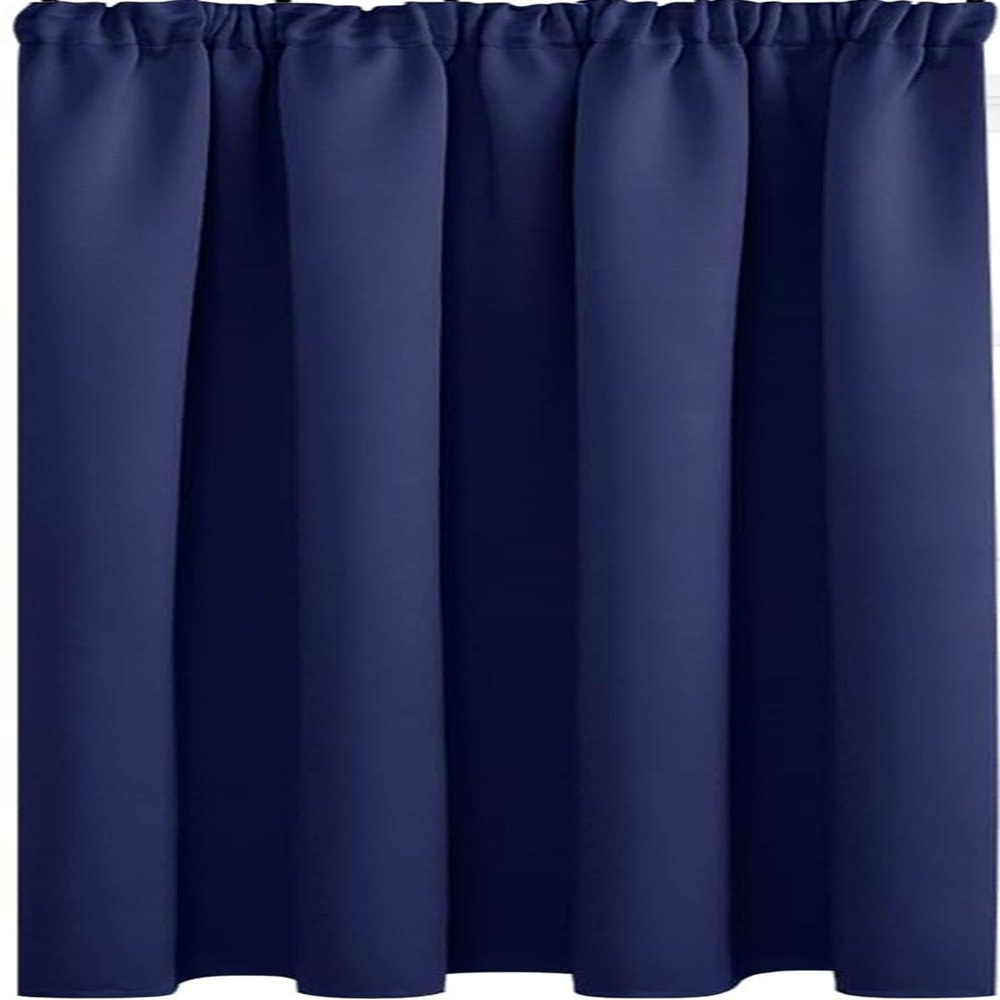 QINLIQIN Blackout Curtain for Tracks, 225 x 255 cm, Soft and Durable, Sound-Insulating, Dark Blue, 1-Piece Set