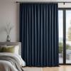 QINLIQIN Blackout Curtain for Tracks, 225 x 255 cm, Soft and Durable, Sound-Insulating, Dark Blue, 1-Piece Set view 2