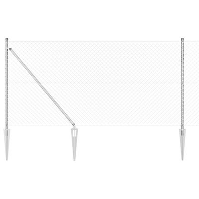 Chain-Link Fence with Posts, Silver, 1.2 x 10 m, Steel
