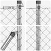 Chain-Link Fence with Posts, Silver, 1.2 x 10 m, Steel view 4