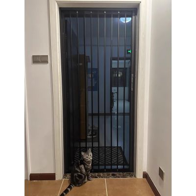 Indoor Accordion Door, Folding Door, Retractable Room Divider with Lock, Black, Various Sizes (22 x 39 in / 56 x 99 cm)