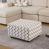 Stretch Ottoman Cover for Square and Rectangular Ottomans, Non-Slip Breathable Slipcover with Elastic Bottom (F, Square L) view 1