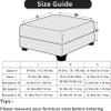Stretch Ottoman Cover for Square and Rectangular Ottomans, Non-Slip Breathable Slipcover with Elastic Bottom (F, Square L) view 2