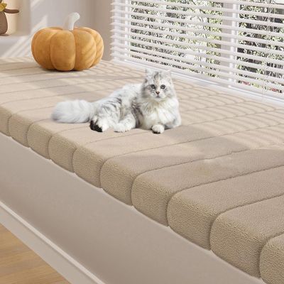 GeneriK Bench Cushion with Zipper, Non-Slip, Washable, Milk Tea, 160 x 40 x 5.5 cm