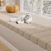 GeneriK Bench Cushion with Zipper, Non-Slip, Washable, Milk Tea, 160 x 40 x 5.5 cm view 1