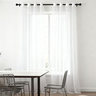 WUXXIANG Sheer Curtain 156 x 225 cm, Semi-Transparent, White